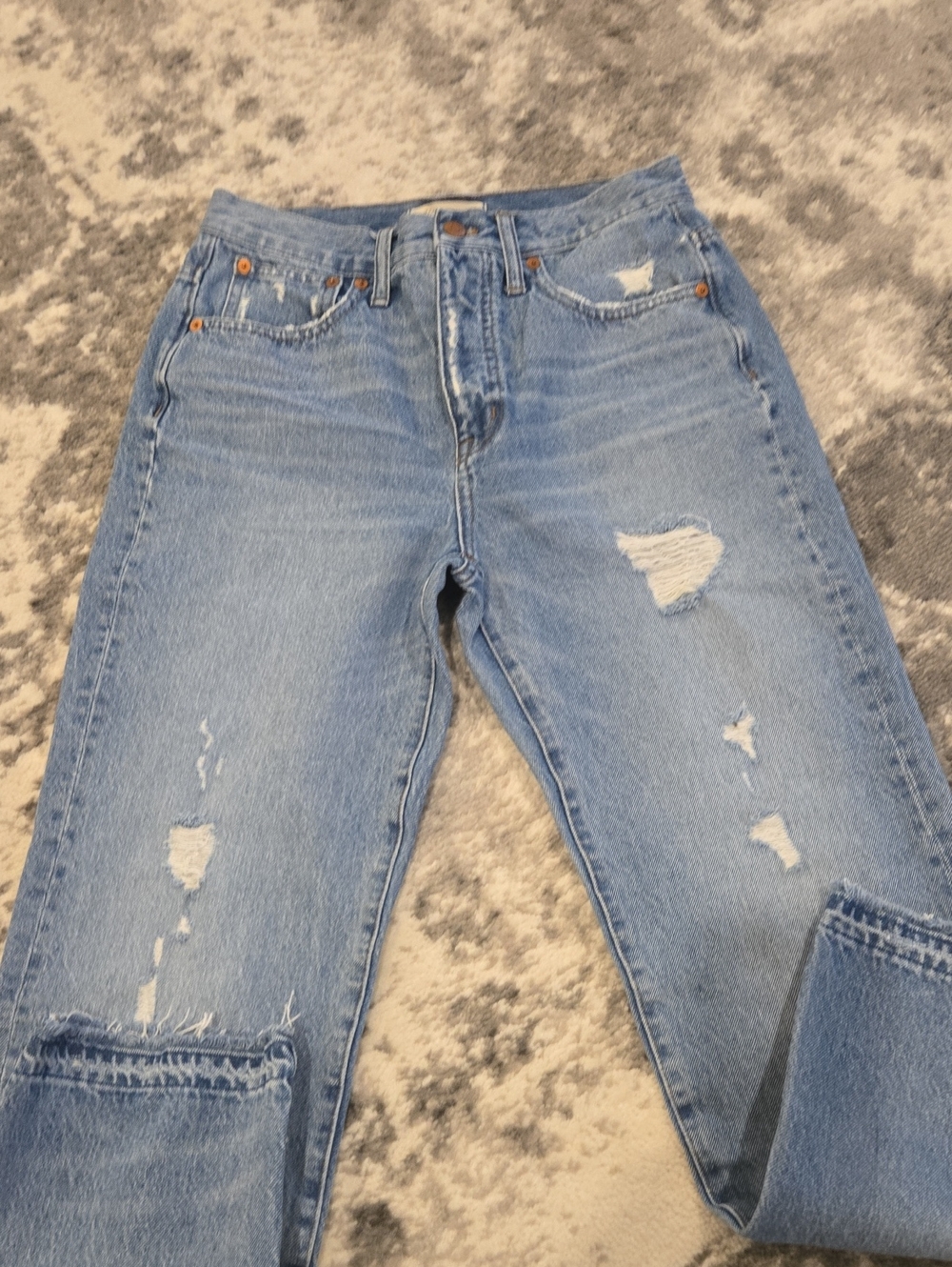 Madewell Light Blue Distressed Boyfriend Jeans